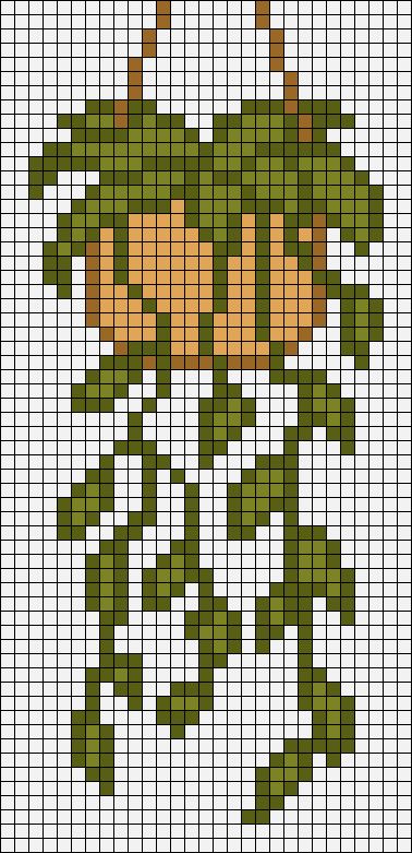 Tapestry Crochet Small Pattern, How To Make A Crochet Tapestry, Pixel Art Pattern Plants, Cottage Core Alpha Pattern, Pixel Art Pattern 20x20, Cross Stitch Graph Patterns, Boho Pixel Art, Plant Grid Pattern, Alpha Knitting Patterns