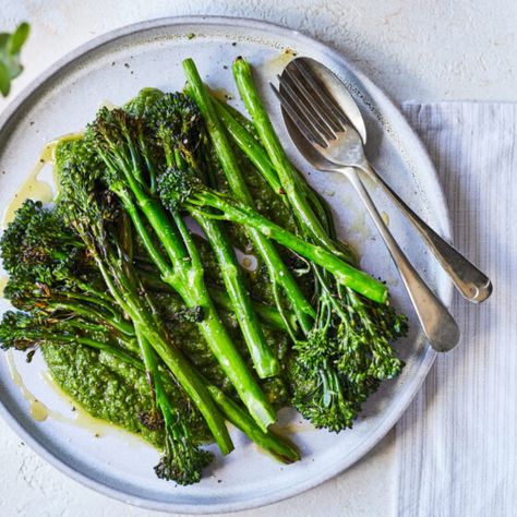 Sautéed Tenderstem® broccoli with Lemon Butter | Tenderstem® Tenderstem Broccoli Recipe, Wild Garlic Pesto, Garlic Pesto, Broccoli Side Dish, Chinese Kool, Tenderstem Broccoli, Rogan Josh, Grilled Mushrooms, Roast Eggplant