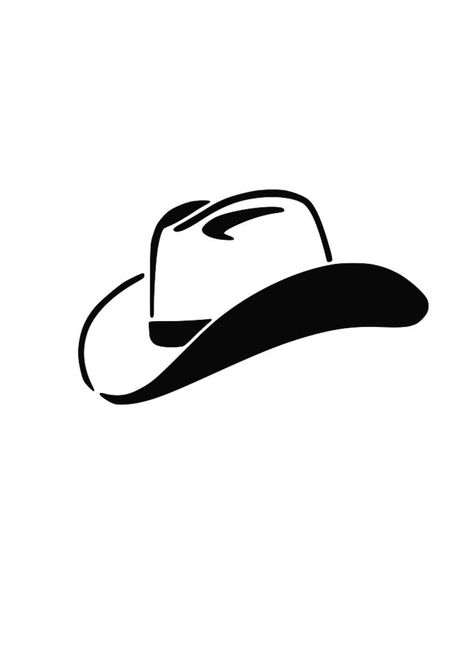 Cowboy Hat Printable, Cowboy Hat Silhouette, Cowboy Hat Clipart, Cowboy Hat Drawing, Cowboy Hat Svg, Best Cowboy Hats, Hat Printable, Hat Silhouette, Cowboy Svg