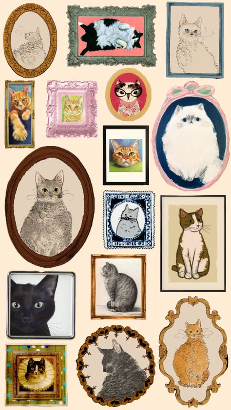 framed cats #cats #cat #art #scrapbook Art Scrapbook, Cocoppa Wallpaper, Psy Art, Phone Wallpaper Patterns, Favorite Animal, Cute Patterns Wallpaper, Iphone Background Wallpaper, Cute Wallpaper Backgrounds, Funky Art