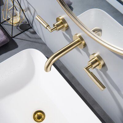 Bathroom Wall Faucets, Master Remodel, Gold Bathroom Faucet, Wall Mounted Bathroom Faucet, Wall Mount Bathroom Faucet, Wall Mounted Faucet, Gold Faucet, Wall Faucet, Master Shower