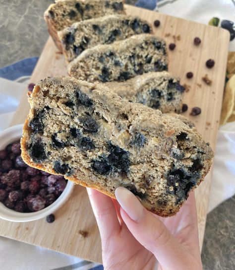 Wild Blueberry Banana Bread — Fit & Fed Easy High Protein Meals, Blueberry Banana Bread, Preworkout Snack, Sugar Alternatives, Lemon Pepper Chicken, Bread Snacks, Protein Meals, Wild Blueberries, Banana Blueberry