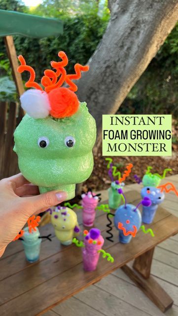 Tried And True Moms on Instagram: "🦠 🧪Growing Foam Monster in a cup 🫧🫙 Fun easy activity for a classroom or Halloween party 👻 All supplies linked in our Fall Finds highlight bubble. Steps: 1-Mix 4 drops food coloring in a cup with part b mixture 2-pour in equal parts of liquid a mixture (darker color) 3-stir for 20 seconds. If you want it floppy leave your stir stick inside cup and slowly pull out to make the bubble pop 4-add google eyes before it dries 5-after it hardens it is easy to add Foam Monster Craft, Monster Party Activities, Makerspace Elementary, Monster Craft, Google Eyes, Expanding Foam, Science Birthday, Spooky Stuff, Cup Crafts