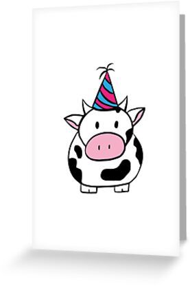 Cow Cards Handmade, Happy Birthday Cow, Cow Card, Birthday Cow, 2024 Creative, Cow Drawing, Birthday Cartoon, Card Factory, Cow Birthday