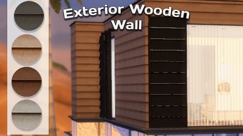 Wooden Exterior Wall for Sims 4 Sims 4 Wall Cutout, Sims 4 Exterior Walls, Sims 4 Cc Outdoor Walls, Sims 4 Siding Cc Exterior, Sims 4 Exterior Wall Cc, Sims 4 Exterior Cc, Outdoor Wall Paint, Sims4 Build, Sims 4 Controls