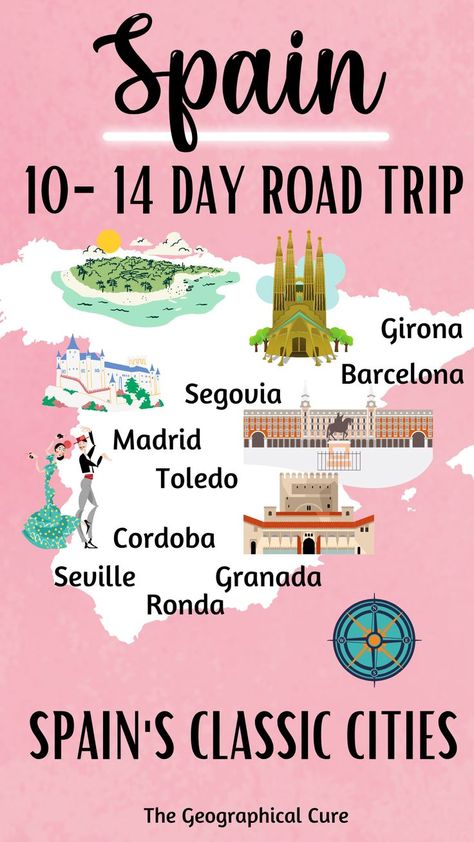 Spain 2 Week Itinerary, Madrid To Barcelona Road Trip, Spain Road Trip Itinerary, Spain Itinerary 10 Days, Spain Itinerary 2 Weeks, Barcelona Spain Itinerary, Best Road Trip Songs, Spain Bucket List, Spain Road Trip