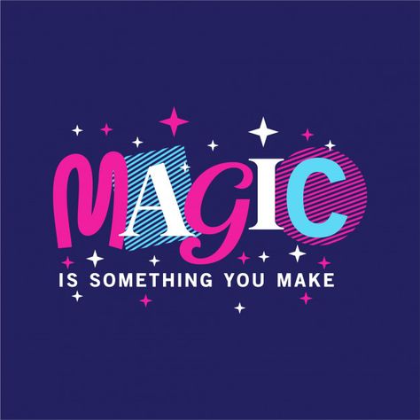 Girls Tshirt Printing Design, Wonder Typography, Magical Typography, Magic Graphic Design, Magic Logo Design, Magic Typography, Dream Typography, Lettering Animation, Kids Typography