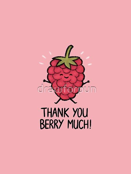 Thank you berry much! Featuring a cute thankful raspberry jumping in joy, this punny food illustration is the perfect thank you gift for all berry and pun lovers out there. Thank You Berry Much, Crafty Birthday Gifts, Diy Cards Get Well, Thank You Puns, Emily Drawing, Berry Puns, Card Puns, Bear Puns, Fun Puns