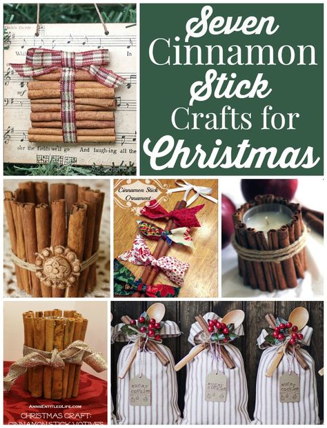 Seven Cinnamon Stick Crafts for Christmas Cinnamon Stick Crafts Christmas, Cinnamon Stick Crafts, Cinnamon Sticks Ornaments, Cinnamon Sticks Christmas, Cinnamon Stick Candle, Crafts For Christmas, Diy Cinnamon, Stick Crafts, Beautiful Handmade Cards