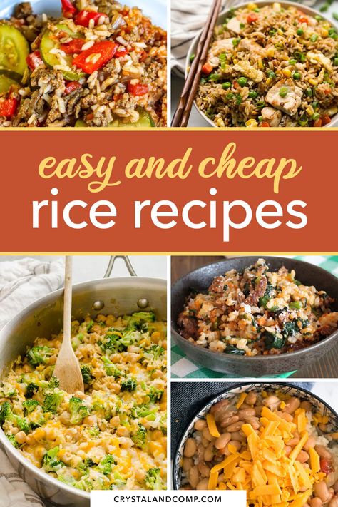 Cheap Easy Rice Meals, Budget Rice Recipes, Quick Rice Meals Easy Dinners, Easy Rice Dinner Recipes For Family, Quick Rice Dinner Recipes, Cheap Rice Bowls, Rice Recipes Without Meat, Cheap Chinese Recipes Easy Meals, Easy Rice Meal Prep