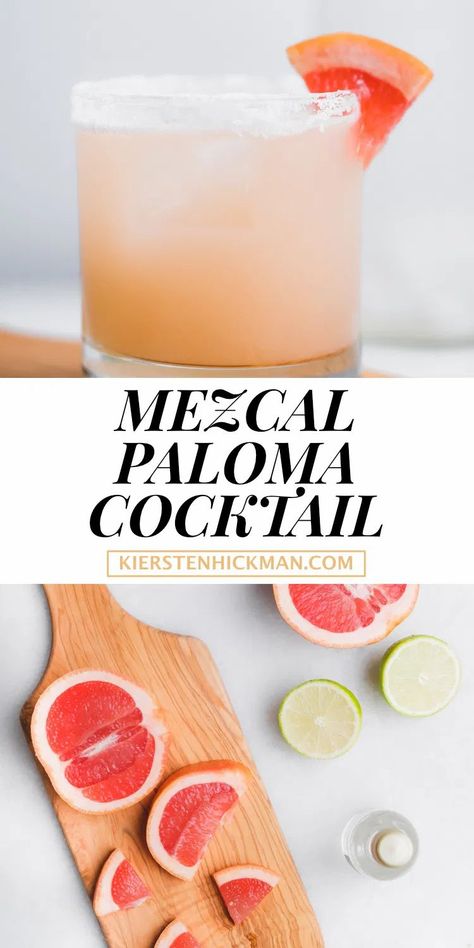 Mezcal Gin Cocktail, Mezcal Grapefruit Cocktail, Easy Mezcal Cocktails Recipes, Signature Tequila Cocktail, Easy Mezcal Cocktails, Shaken Cocktail Recipes, Paloma Cocktail Tequila, Barista Drinks, Mezcal Drinks