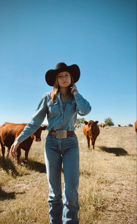 Cowboy Cowgirl Outfits, Cowgirl Outfits Old West, Women’s Cowgirl Outfits, Women’s Cowboy Outfits, Female Rancher Outfit, Rustic Cowgirl Outfit, Rancher Outfit Women, Tomboy Cowgirl Outfit, Modern Cowboy Outfit Women