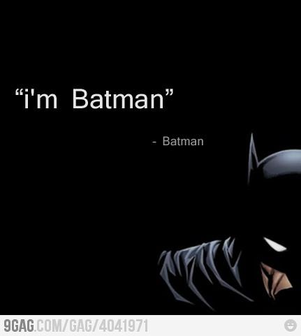 That awkward moment when you discuss this over lunch.. 20 minutes before you saw this. Humour, Batman Quotes, I'm Batman, The Bat Man, I Am Batman, Im Batman, Dc Memes, Batman Universe, Batman Robin