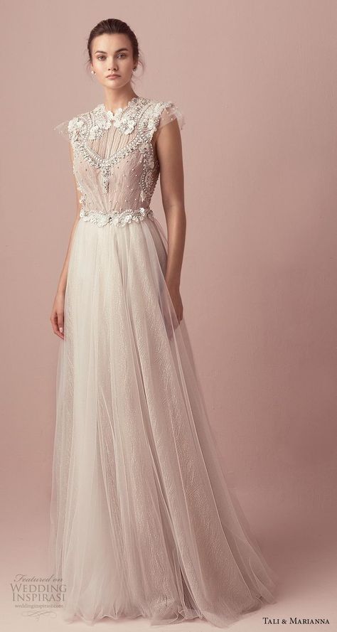 Wedding Dress Sheer, Bridal Cap, Sheer Wedding Dress, Wedding Dresses 2020, 파티 드레스, A Line Wedding Dress, Vintage Soft, Modest Wedding Dresses, A-line Wedding Dress