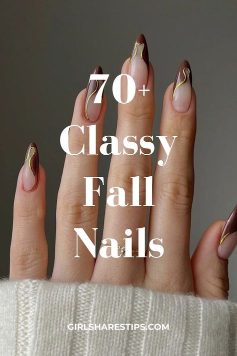 Embrace the season with 70+ classy fall nail trends, perfect for September, October, and November. From chic old money luxury to elegant minimalist styles, discover short, long, coffin, square, and almond shapes. Featuring rhinestones, acrylic, French tips, chrome, Y2K, and 90s-inspired designs. These trendy nails are perfect for Thanksgiving holidays and European elegance. November Nails Inspo 2024, November French Nails, Nails November 2024 Trends, Fall Nails Tips Only, Fall Nails Minimalist, Autumn Holiday Nails, November French Tip Nails, Coffin Nails Fall Colors, Fall Nails Ideas Autumn Almond Shape