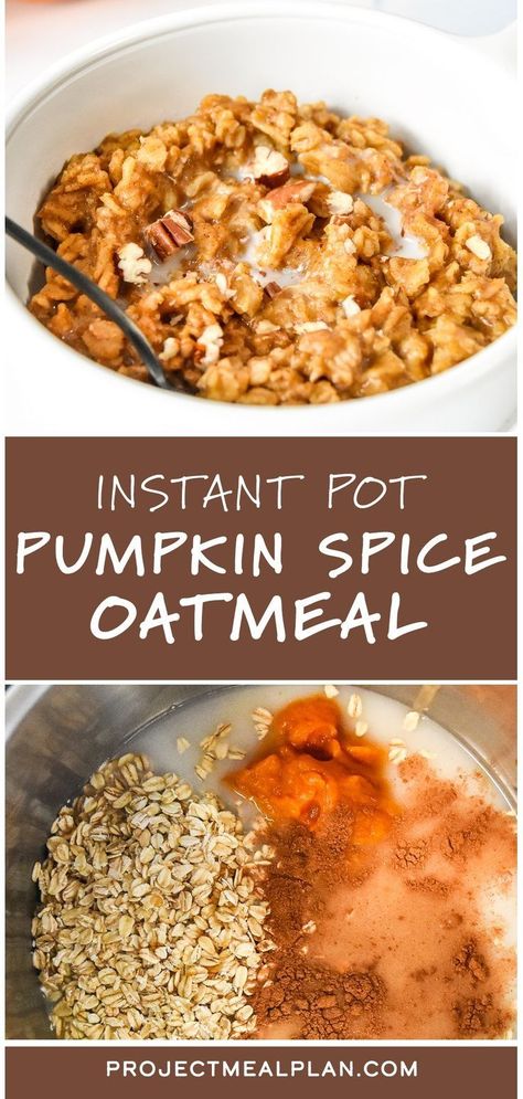 Instant Pot Baked Oatmeal, Instant Pot Breakfast Recipes, Instapot Ideas, Spice Oatmeal, Pumpkin Spice Oatmeal, Instant Pot Breakfast, Spirulina Recipes, Instant Pot Pumpkin, Breakfast Quick