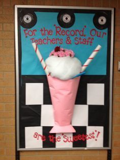 THEME Bulletin Boards Ideas] on Pinterest Candy School Theme, Sweet Bulletin Board Ideas, Candy Theme Bulletin Board Ideas, Bulletin Boards Ideas, Staff Bulletin Boards, Slice Ideas, Board Themes, Door Bulletin Boards, Teacher Appreciation Doors