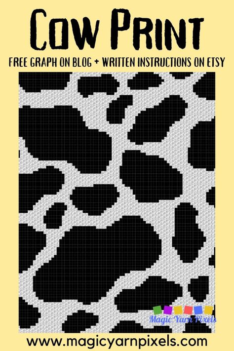 Get the Free Graph for this cute Cow Print Pattern. Modern graphs for c2c crochet, cross stitch & other crafts from Magic Yarn Pixels. Arm Crochet Blanket, Easy Blanket Crochet, Cross Stitch Cow, Cow Print Pattern, Cute Cow Print, Crocheted Cow Pattern, Crochet Cross Stitch, C2c Crochet Pattern Free, C2c Crochet Blanket