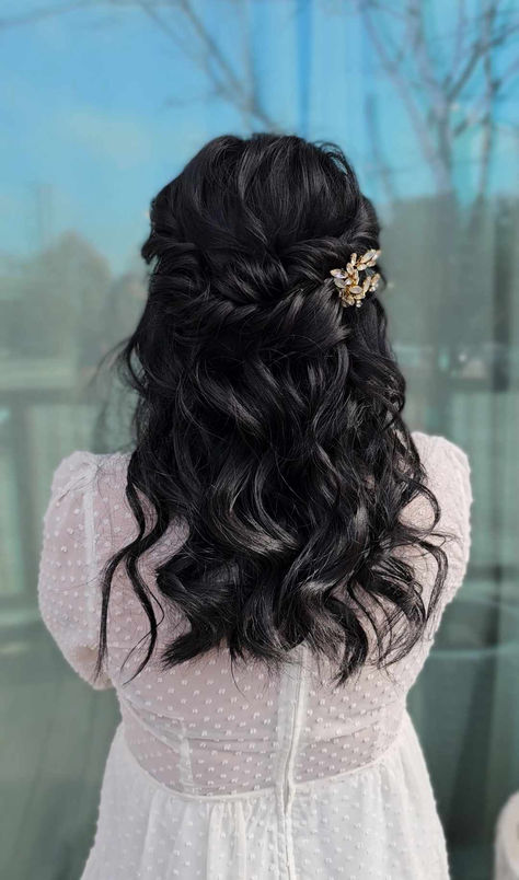 San Antonio best bridal hair, San Antonio #1 bridal hairstylist Wedding Hairstyles Black Hair Half Up, Halloween Wedding Hairstyles, Bride Hairstyles Black Hair, Black Hair Bride, Wedding Hair Black, Brown Wedding Hair, Half Down Bridal Hair, Half Up Half Down Bridal Hair, Down Bridal Hair