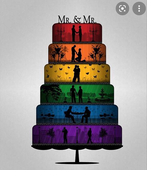 Pride Wedding Cake, Hot Rod Wedding, Cake With Rainbow, Wedding Cake Gift, Rainbow Wedding Cake, Pride Wedding, Gay Wedding Cakes, Rainbow Wedding, Lgbtq Wedding