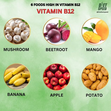 6 FOODS HIGH IN VITAMIN B12 Vitamin B12 Foods, B12 Foods, B12 Vitamin, Vitamin B6, Diet Menu, Vitamin B12, Menu Ideas, Vitamins, Mango