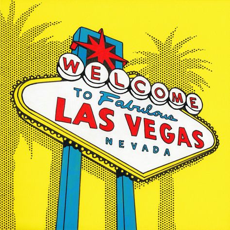 The Pop Art of Vacations: Welcome to Las Vegas 50s Pop Art, Las Vegas Drawing, Las Vegas Illustration, Vegas Drawing, Vegas Illustration, Las Vegas Painting, Welcome To Vegas, Las Vegas Poster, Las Vegas Art