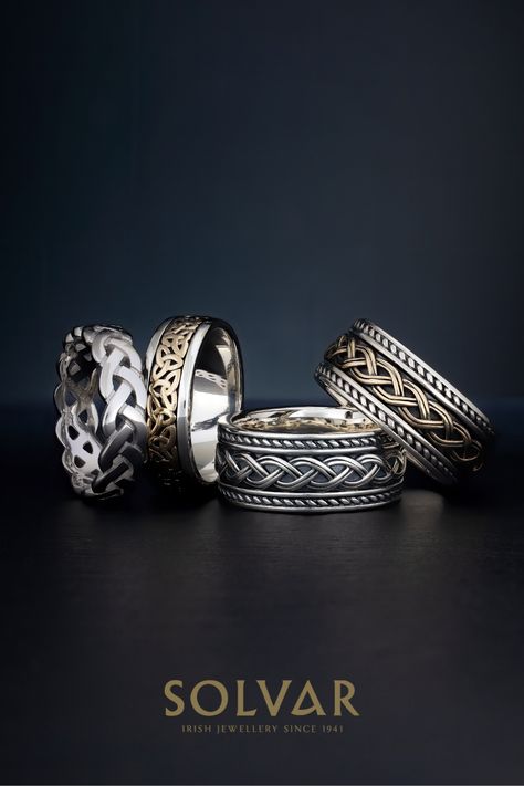 Large collection of Men's celtic rings from Ireland. Irish wedding rings for men. Irish Ring Men, Irish Wedding Rings For Men, Mens Irish Wedding Bands, Scottish Wedding Rings, Mens Celtic Rings, Mens Celtic Wedding Bands, Scottish Ring, Irish Wedding Rings, Wedding Rings For Men