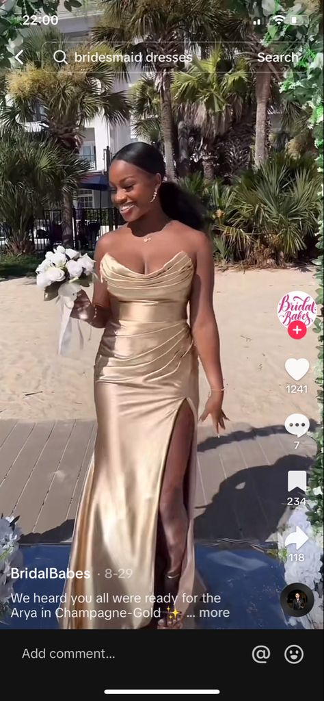 Gold Made Of Honor Dress, Maid Of Honor Dress Gold, Soft Gold Bridesmaid Dresses, Honey Gold Bridesmaid Dresses, Champagne Bridesmaid Dresses Black Women, Gold Bridesmaid Dresses Mismatched, Gold Bridesmaid Dresses Black Women, Champagne Maid Of Honor Dress, Dark Champagne Bridesmaid Dresses