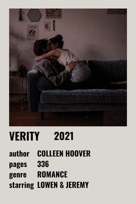 Lowen and Jeremy Verity Jeremy And Lowen Verity, Verity Jeremy, Lowen Verity, Book Verity, Verity Aesthetic, Verity Book, Hoover Books, Book Poster, Colleen Hoover Books