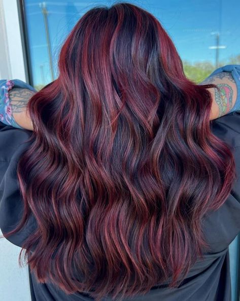 Dark Base with Burgundy Brown Highlights