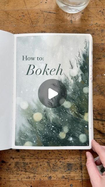 How To Paint Bokeh Effect, Sarah Cray Watercolor, Bokeh Watercolor Painting, Watercolor Christmas Lights, Dry Watercolor Painting, Painted Bookmarks Ideas, Watercolor Drawing Ideas, Bokeh Watercolor, Bokeh Painting