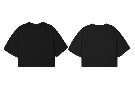 Vector Mockup Clothes, Clothing Brand Mockup, Mockups Clothing, Black T Shirt Mockup, Crop Top Mockup, Tee Shirt Mockup, Graphic Design Clothing, Oversized Black T Shirt, Clothing Brand Logo Design