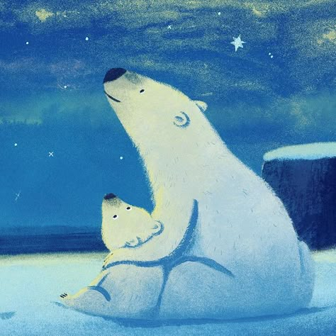 Polar Bear Drawing, Polar Bear Illustration, Snow Illustration, Christmas Window Painting, Polar Bear Art, Penguins And Polar Bears, Animal Illustration Art, Bear Drawing, Illustration Noel