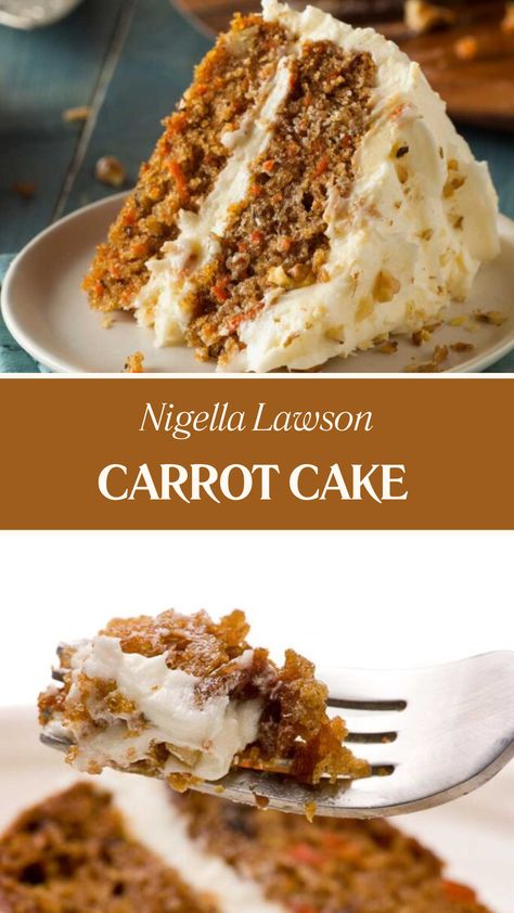 Nigella Carrot Cake Recipe British Carrot Cake Recipe, Nigella Carrot Cake, Nigella Lawson Carrot Cake, Carrot Cake Sponge Recipe, Carrot Cake Recipe Uk, Nigella Lawson Carrot Cake Recipe, Semi Homemade Carrot Cake, Italian Carrot Cake, Classic Cake Recipes