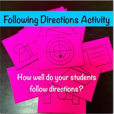 Following Directions Activities, First Day Activities, High School Activities, First Day Of School Activities, Secondary Math, High School Science, Middle School Classroom, Following Directions, Teaching High School