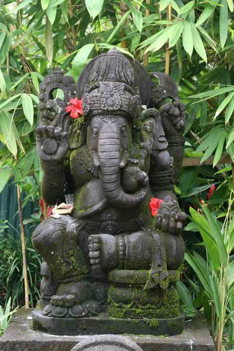 Sudarshan Chakra, Balinese Garden, Sri Ganesh, Ganesh Lord, Outdoor Garden Statues, Ganesh Idol, Ganesh Wallpaper, Ganesha Statue, Meditation Garden