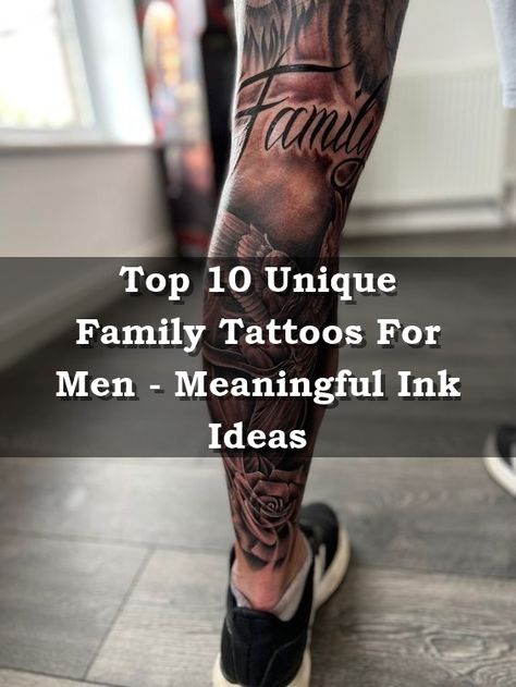 Looking for meaningful family tattoos for men? Check out our top 10 unique designs that symbolize love, unity, and strength. From intricate family tree tattoos to minimalist initials, find the perfect ink inspiration for honoring your loved ones. Explore the best family tattoo ideas for men here! Family Tattoo Designs For Men, Mens Tattoo Inspiration, Family Tattoo Ideas For Men, Unique Family Tattoos, Family Tree Tattoos, Meaningful Family Tattoos, Good Family Tattoo, Family Tattoo Ideas, Family Tattoos For Men