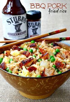 BBQ Pork Fried Rice - An Easy Fried Rice Recipe - Mantitlement Bbq Pork Fried Rice Recipe, Bbq Pork Fried Rice, Pork Fried Rice Recipe, Leftover Ideas, Fried Rice Recipe Easy, Pork Fried Rice, Cauli Rice, Rice Recipes For Dinner, Mapo Tofu