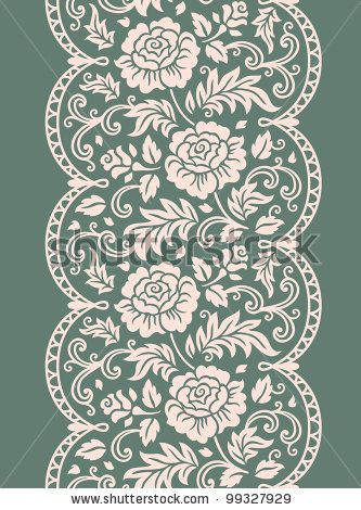 vector rose lace by rvvlada, via ShutterStock Lace Borders Design, Lace Border Png, Lace Vector Pattern, Vector Rose, Digital Lace Border Png, Rose Lace Fabric Pattern, Saree Painting Designs, Wall Art Diy Paint, Cotton Saree Designs