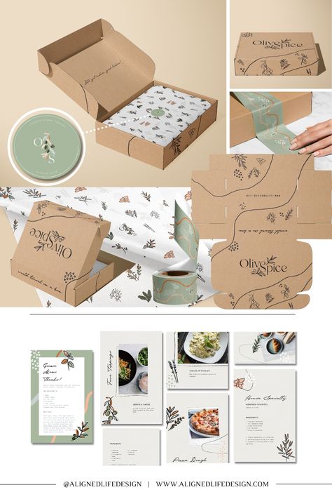 Spice Box Packaging Design, Sustainable Box Packaging Design, Packaging Tape Ideas, Food Subscription Box Packaging, Subscription Box Packaging Design, Herbs Packaging Design, Subscription Box Packaging Ideas, Subscription Box Branding, Olive Packaging Design