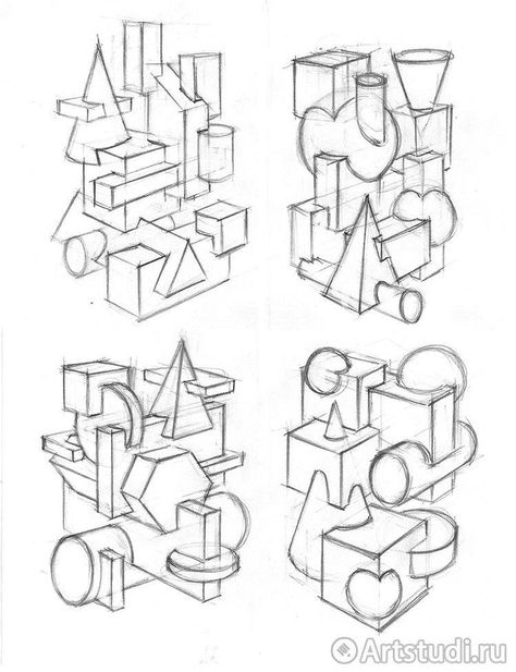 Geometry Shapes Drawing, Perspective Pencil Drawing, Geometry Drawing Ideas, Geometry Sketch, Geometry Drawing, 3d Tipografi, Shapes Drawing, Geometric Shapes Drawing, Composition Drawing