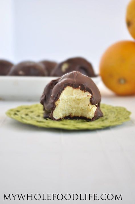 orange cream truffles, chocolate, orange chocolate recipe, homemade orange chocolate creams, homemade truffles, vegan orange truffles, orange truffles Orange Truffles, Pumpkin Truffles, Homemade Truffles, Homemade Chocolate Chips, Candy Truffles, Paleo Sweets, Delectable Desserts, Truffle Recipe, Homemade Candies