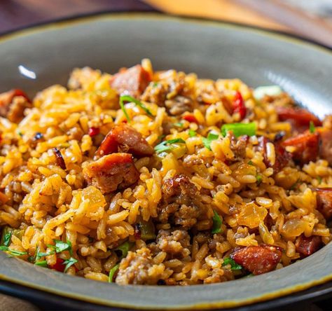 Dirty Rice Recipe With Sausage, Dirty Rice With Sausage, Cajun Dirty Rice Recipe, Rice With Sausage, Cajun Dirty Rice, Cajun Rice, Dirty Rice Recipe, Southern Bbq, Diner Food