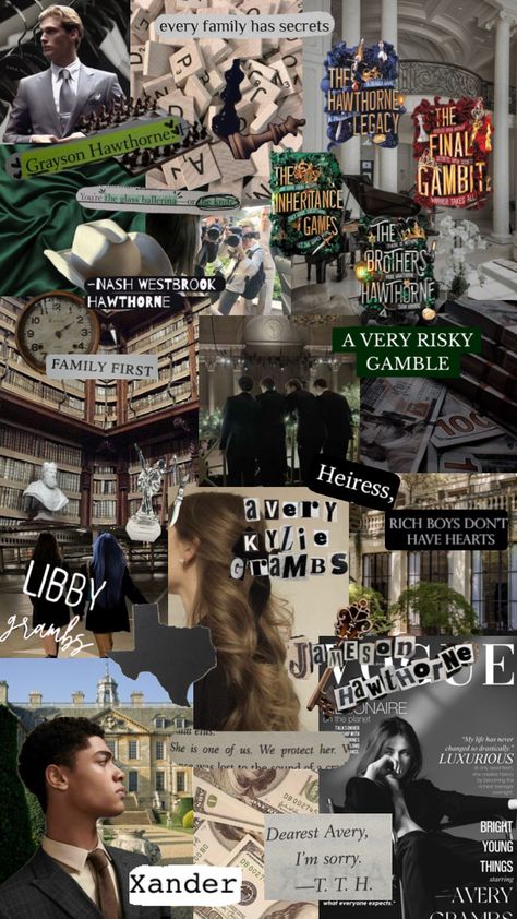 My Entry for @audrey_vg My favorite book The Inheritance Games ♟️💰✨🥂 Inheritance Trilogy, The Inheritance Games, The Gambit, Inheritance Games, The Best Series Ever, Book Wallpaper, Book Posters, I Love Reading, Family First