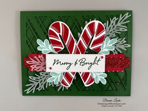 The Sweet Candy Canes Bundle from Stampin' Up is very sweet indeed. You'll find full directions on my website along with a link to the video showing you how to make this card. Cardstock is Garden Green & Basic White. I also used Vellum, Red Glitter paper and Sweetest Christmas DSP. Ink colors are Garden Green, Real Red and Pool Party. Sweet Candy Canes, Handcrafted Christmas Cards, Candy Cane Cards, Green Candy Canes, Stamped Christmas Cards, Stampin Up Christmas Cards, Candy Cards, Stampin Up Christmas, Sweet Christmas