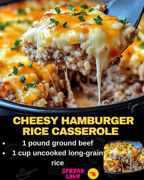 Cheesy Hamburger Rice Casserole Instapot Ground Beef And Rice, Hamburg Rice Recipes, Cheesy Ranch Ground Beef And Rice, Easy Quick Hamburger Recipes, Cheesy Hamburger Casserole Recipes, Cheesy Ground Beef Rice Casserole, Cheesy Ranch Ground Beef & Rice Casserole, Hamburger Rice Bowl, Hamburger And Rice Recipes Skillet