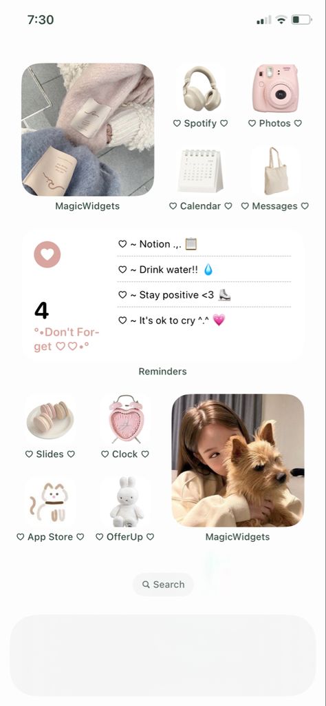 Korean Aesthetic Homescreen, Korean Iphone Layout, Kpop Phone Theme Ideas, Korean Widgets, Korean Phone Layout, Aesthetic Pastel Homescreen, Phone Asthetic Homescreen, Phone Themes Kpop, Phone Layout Ideas Kpop