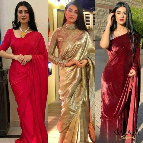 Plain Sarees, Hyderabadi Jewelry, Sara Khan, Sarah Khan, Indian Wedding Fashion, Sarees For Girls, Saree Wearing Styles, Pakistani Actors, Desi Wedding Dresses