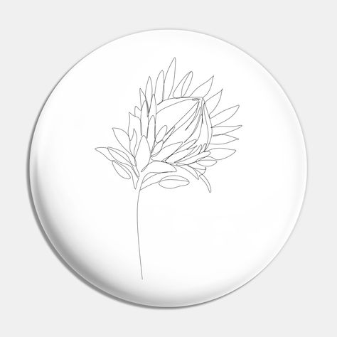 Protea Flower Tattoo Small, Protea Tattoo Small, Protea Line Drawing, King Protea Tattoo, Protea Tattoo, Line Drawing Flower, Protea Flower, Art Line, Fine Line Tattoos