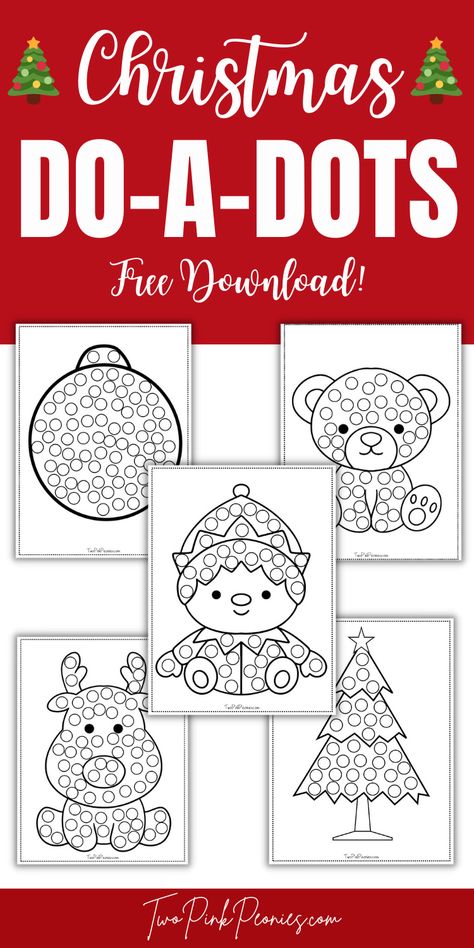 Text that says Christmas Do-a-Dots free download. Below the text are mock ups of Christmas themed dot marker worksheets. Christmas Sticker Activities, Pin The Star On The Christmas Tree, Christmas Q Tip Painting For Kids, Winter Dot To Dot Free Printable, Q Tip Christmas Painting, Christmas Art Crafts For Toddlers, Toddler Dot Sticker Activities, Dot Art Printables Free, Kids Christmas Countdown Craft